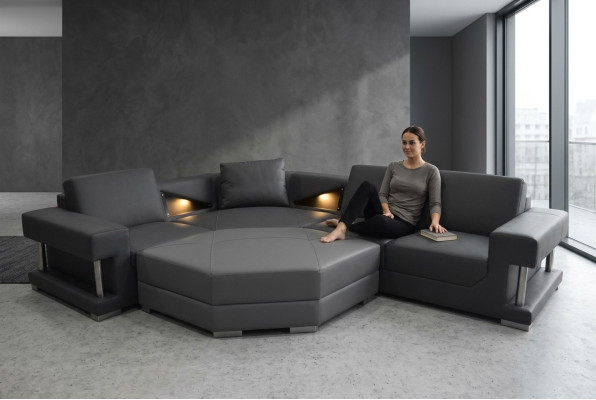 Eck Sofa Couch Polster Ecke Wohn Landschaft Designer Couchen Textil A1131 Zimmer