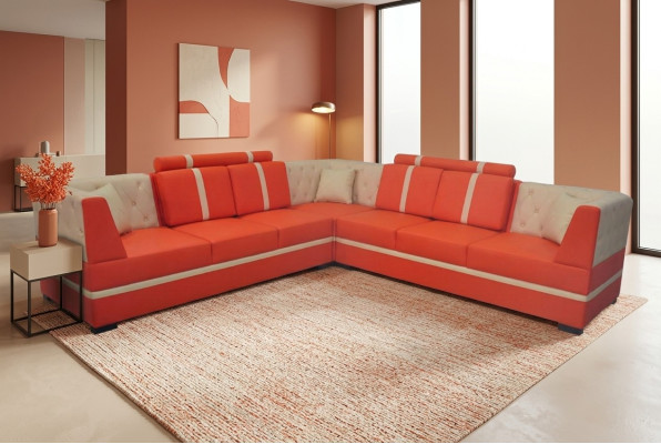 Eck Sofa Couch Polster Ecke Wohn Zimmer Landschaft Designer Deko Couchen