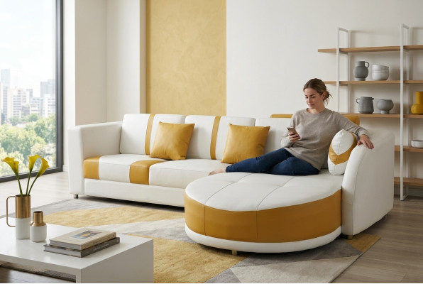 Eck Sofa Couch Polster Ecke Wohn Zimmer Landschaft Deko Designer Couchen