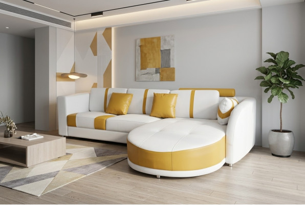Eck Sofa Couch Polster Ecke Wohn Zimmer Landschaft Deko Designer Couchen