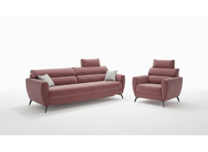 Leder Design Couch Polster Sitz 2+1 Sofa Garnituren Kunstleder Set Garnitur Neu