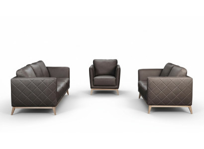 Sofagarnitur Set 3+1 Sitzer Leder Couchen Sofa Polster Garnitur Sofas