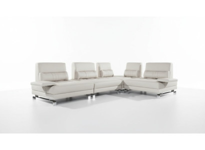 Ecksofa Wohnlandschaft Polster Eck Sofa Sitz Garnitur Moderne 100% Leder Couch