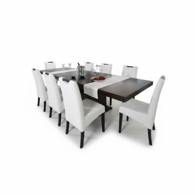 Komplett Set Esstisch + 6 Stühle Esszimmer Set Ess Gruppe Holz Tisch