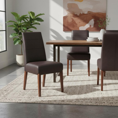 Lehnstuhl Gastro Design Sessel Holz Polster Esszimmer Leder Stuhl Stühle