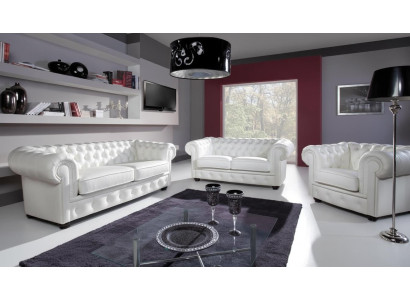 Klassische Chesterfield Couch 3+1 Sitzer Set Sofa Garnitur Samt Garnituren