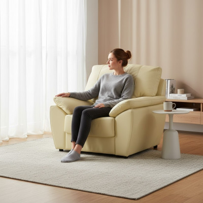 Klassische Wohnzimmer Garnitur 3+1+1 100% Vollleder Couch Sitz Polster