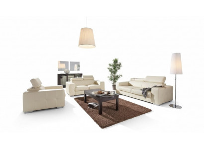 Sofagarnitur 3+1 Sitzer Set Design Sofas Polster Couchen Leder Deko Relax
