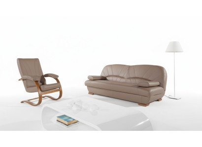 Design Sofa Echtleder Sofagarnitur 3+1 Sitz Modernes Couch Polster