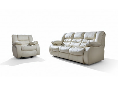 Multifunktions Couch Sofagarnitur Ledersofa 3+1+1 Relax Kino Sofa Set Polster