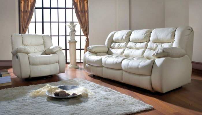 Kino Couch Dreisitzer Couch 2 Sitzer Polster Sofa Leder Sofas Couchen