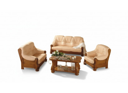Dreisitzer Couch Klassische Couch Polster Sofa 3 Sitzer Leder Couchen