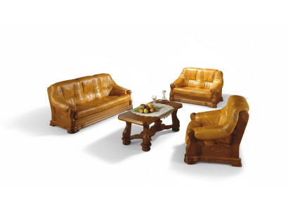 Dreisitzer Couch Klassische Ledersofa Couch Polster Sofa 3 Sitzer Leder