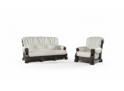 Klassische Dreisitzer Couch Polster Sofa 3 Sitzer Leder Couchen Ledersofa