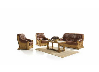 Sofa Dreisitzer Klassische Couch Polster 3 Sitzer 100% Leder Couchen
