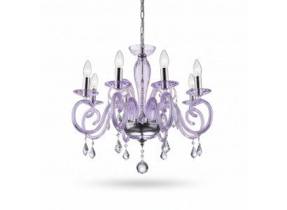 Bohemia Modern Leuchte Decken Leuchte Leuchter Kristall Lila Lampe Kronleuchter