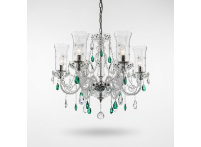 Design Bohemia Kronleuchter Deckenleuchten Blau Kristall Lampe Leuchten