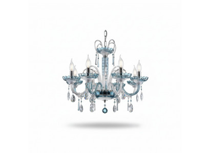 Design Kronleuchter Bohemia Decken Leuchte Blaue Kristall Lampe Lampen Leuchten