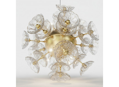 Decken-Pendelleuchte Deckenleuchte Kronleuchter Elite Bohemia Blume Neun