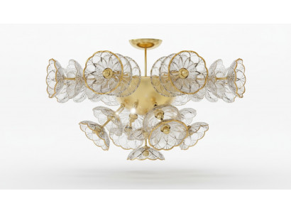 Design Kronleuchter Bohemia Decken Leuchte Gold Kristall Lampe Lampen Leuchten