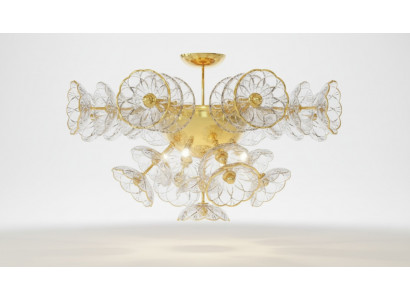 Design Kronleuchter Bohemia Leuchte Gold Kristall Lampe Lampen Leuchten Decken