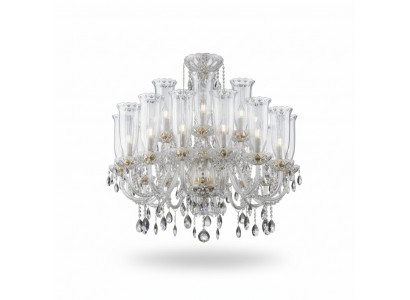 XXL Lampe 24x Kronleuchter Palast Villa D'Este Lichter Kristall Lampe Kronleuchter