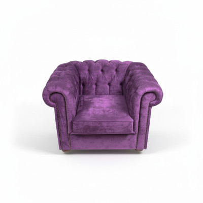 Chesterfield Sessel Couch Polster 1 Sitzer Samt Design Couchen Sofas