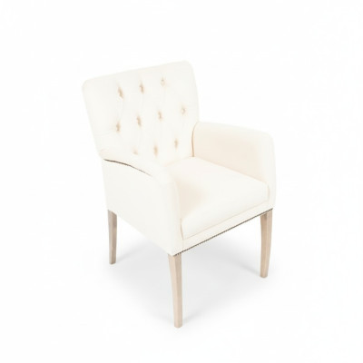 Weiße Chesterfield Sitz-Garnitur Esszimmer Gruppe Stühle x4 Sessel Lehnstühle