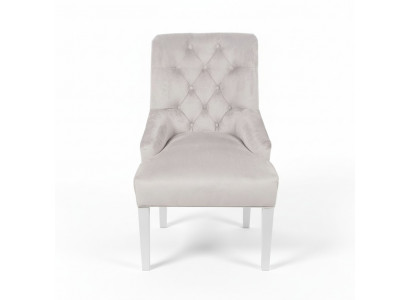Graue Chesterfield Stühle mit Klopfer Edles Design Polster Hotel Stuhl Set x6-er Gruppe