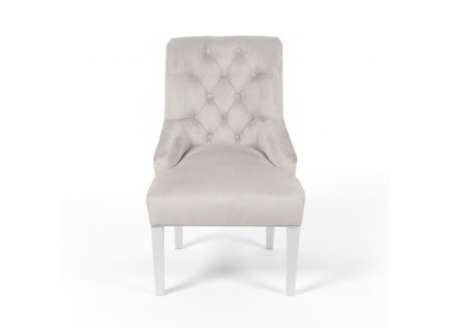 Graue Chesterfield Stühle mit Klopfer Edles Design Polster Hotel Stuhl Set x6-er Gruppe