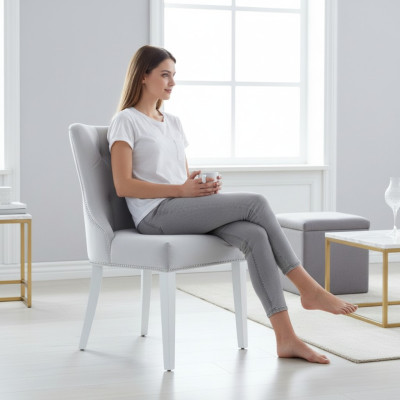 Designer Stuhl-Set x8 Leder Lehnstühle Polster Stühle Gastro Möbel
