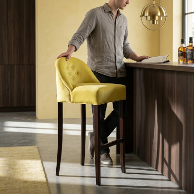 Barhocker Barstuhl Samt Stoff Design Barstühle Bar Hocker 4er Set Tresen