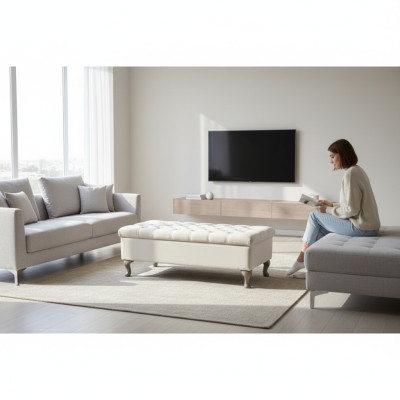 Hocker Chaiselounge Fußhocker Beistellhocker Sitzbank Chesterfield