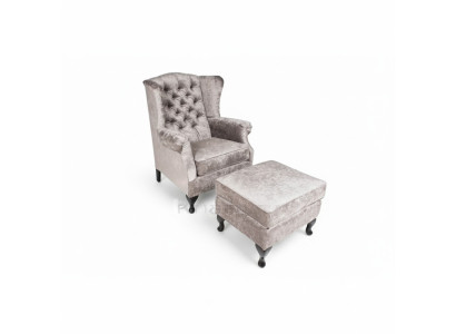 Hocker Beige Designer Luxus Hocker Polster Sitz Textil Relax Beistell Sofa