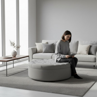 Hocker Poufa Fußhocker Rund Hocker Polsterhocker Sitzhocker Hocker