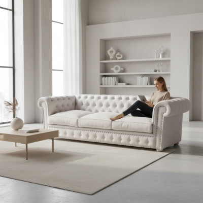 Chesterfield Dreisitzer Couch Polster Sofa Design Leder Sofas Couchen 3 Sitzer