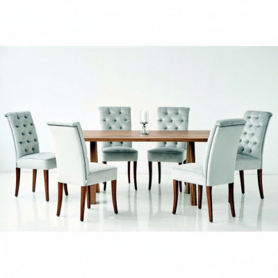 Design Esszimmer Tisch 4 Chesterfield Lehnstühle Esszimmer 5tlg. Garnitur