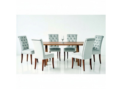 Design Esszimmer Tisch 4 Chesterfield Lehnstühle Esszimmer 5tlg. Garnitur