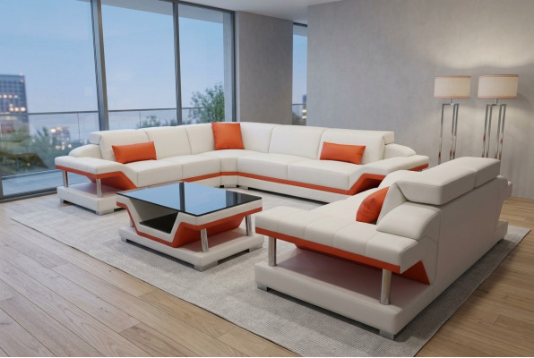 Ecksofa Sofa Eckgarnitur Couchtisch Komplett Set Sitz Polster Eckcouch Couch USB