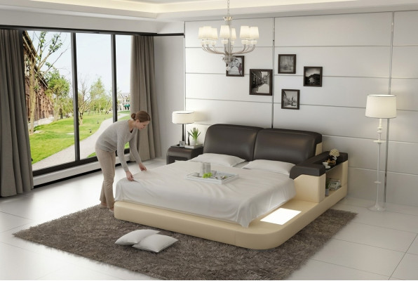 Luxus Doppel Multifunktions Wasserbett Wasserbett Polsterung 200x200 + USB