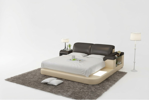 Luxus Doppel Multifunktions Wasserbett Wasserbett Polsterung 200x200 + USB