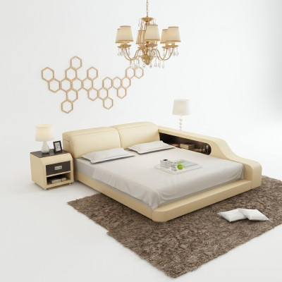 Wasserbett Hotel Doppelbett Betten Komplett Lederbett Wasser Mit USB Polsterbett