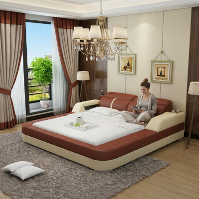 Luxus Wasserbett Doppel Multifunktions Bett Polster + USB Wasser Betten 180x200