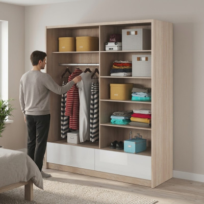 Garderobe Aufbewahrung 180cm Regal Schrank Archiv Dekorative Schiebetüren