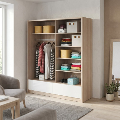 Garderobe Aufbewahrung 180cm Regal Schrank Archiv Dekorative Schiebetüren