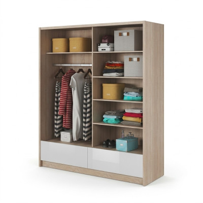 Garderobe Aufbewahrung 180cm Regal Schrank Archiv Dekorative Schiebetüren