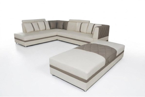 Eck Sofa mit USB Wohnlandschaft Leder Ecke Couchen Polster Sitz Garnitur A1128