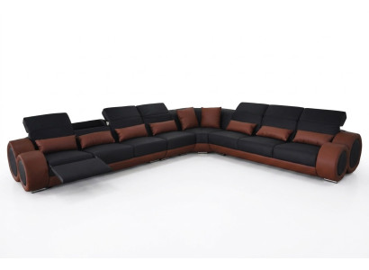 Design Eck Couch mit USB Polster Sofa Leder Sitz Garnitur Moderne Sofas Sitz Neu