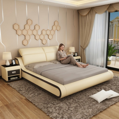 Wasserbett Hotel Doppelbett Betten Mit USB Komplett Lederbett Polsterbett Wasser
