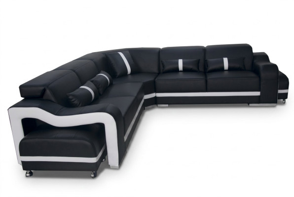 Ledersofa Couch Wohnlandschaft Garnitur Design Modern Ecke Sofa L-Form +USB Neu